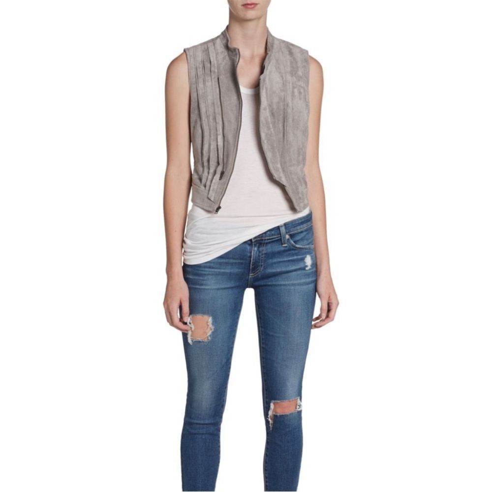 BCBGMaxAzria Damien Moss Suede Like Vest. Size Medium.